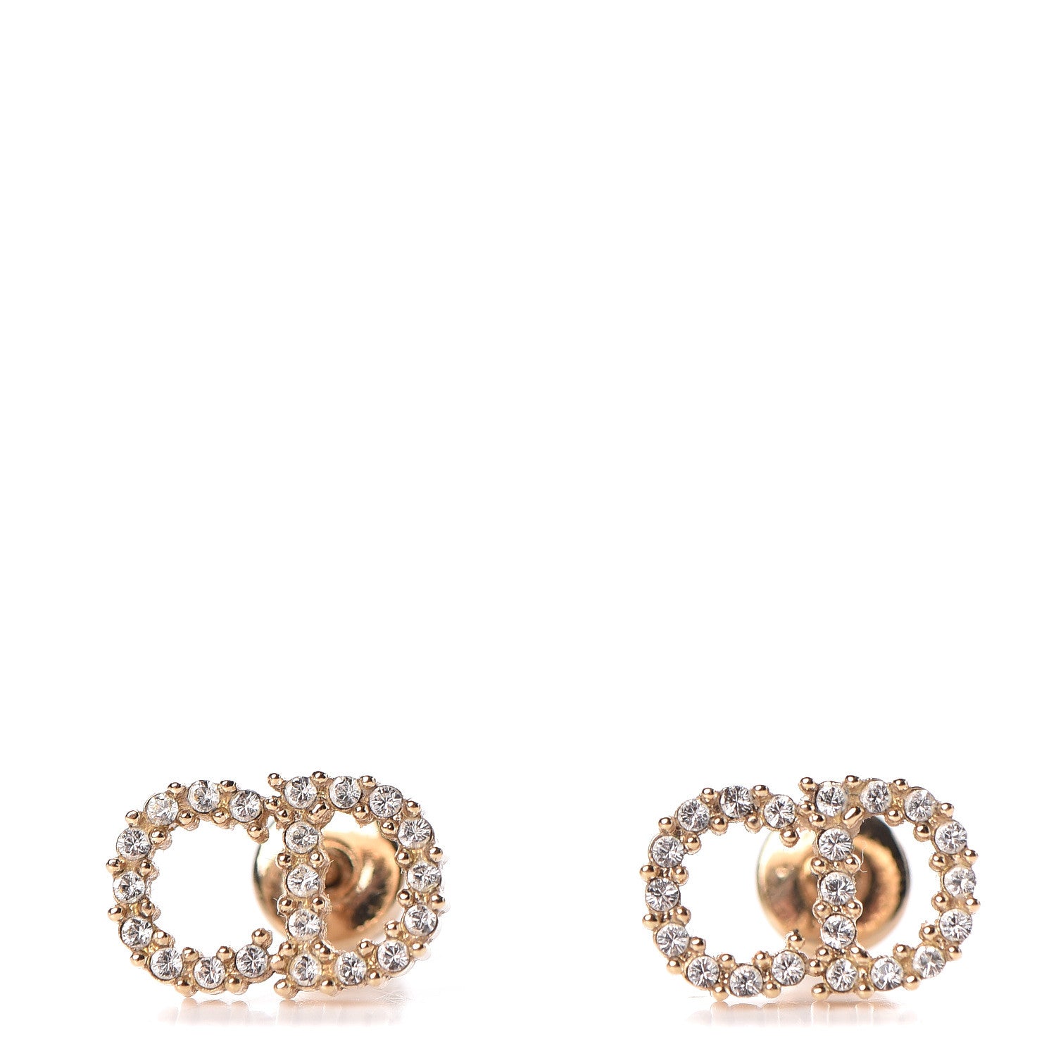 Christian Dior Crystal Clair D Lune Earrings Gold 1 of 3