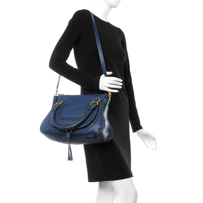 Chloe Calfskin Small Marcie Satchel Royal Navy 2 of 8