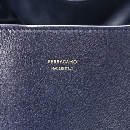 Salvatore Ferragamo Calfskin Large Hug Bag Midnight 6 of 10