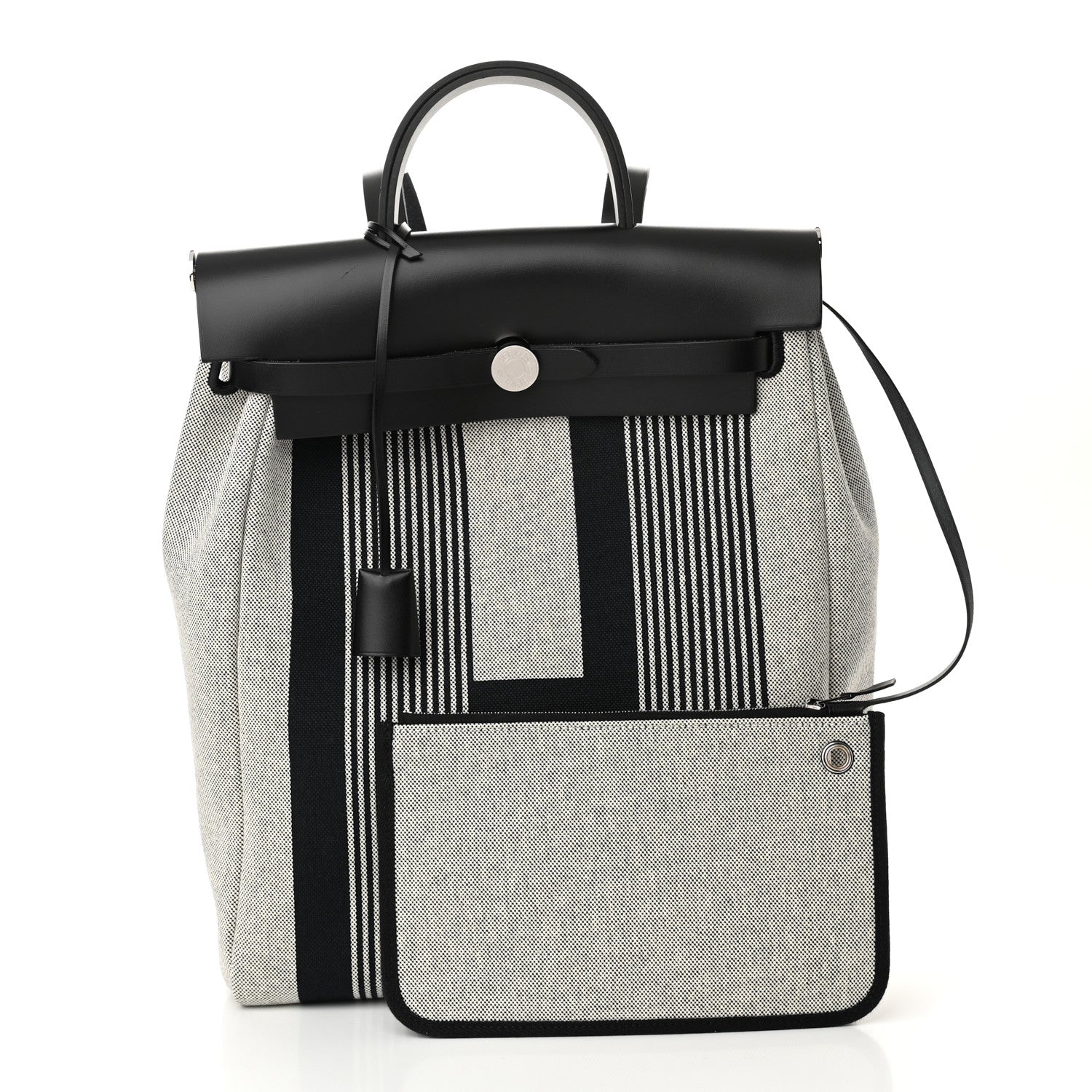 Hermes Vache Hunter Toile H Vibration Herbag a Dos Retourne Backpack Ecru Beige Naturel 3 of 10