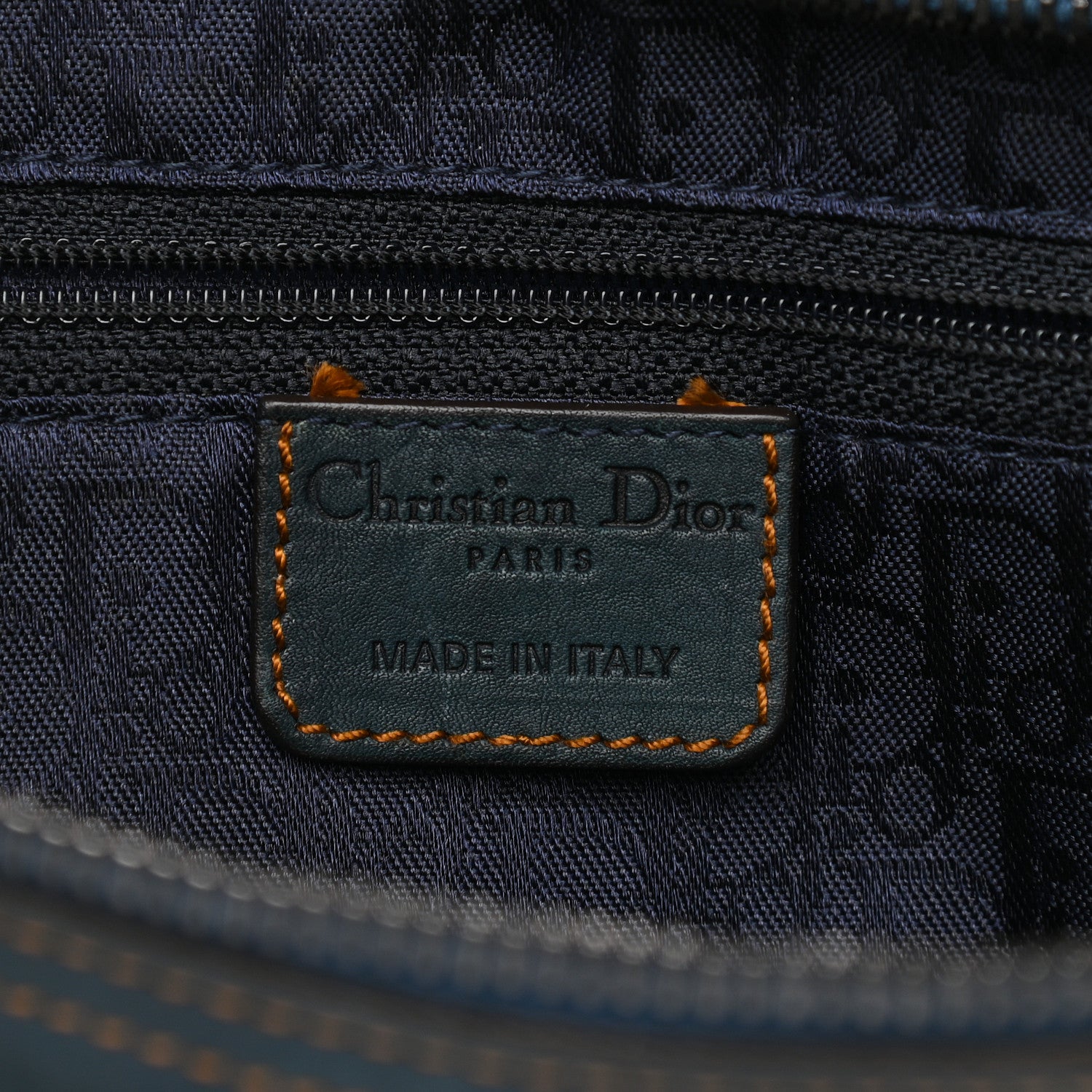 Christian Dior Calfskin Medium Gaucho Double Saddle Bag Dark Blue 7 of 13