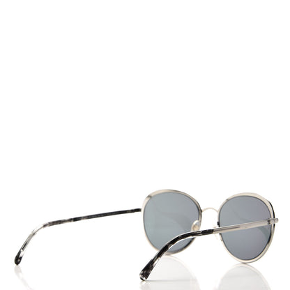 Chanel Round Spring Sunglasses 4206 Black Silver 4 of 9