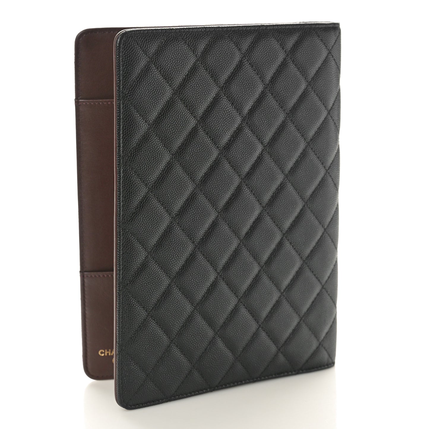 Caviar Quilted Large Agenda Cover Black