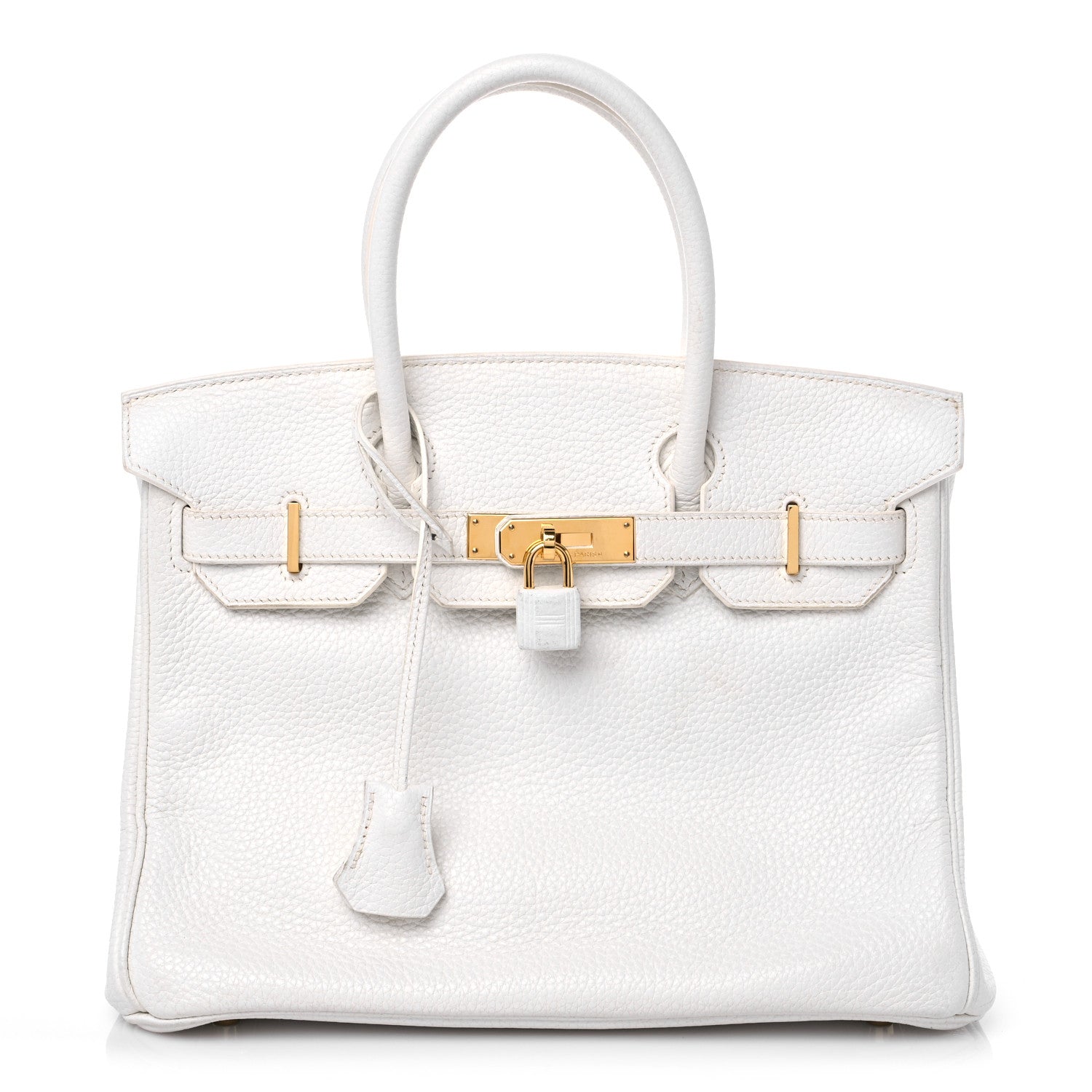 Hermes Taurillon Clemence Birkin 30 White 1 of 14