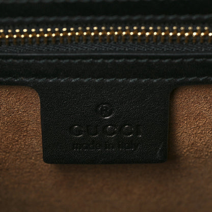Gucci GG Supreme Monogram Calfskin Small Padlock Top Handle Bag Beige Black Cuir 6 of 11