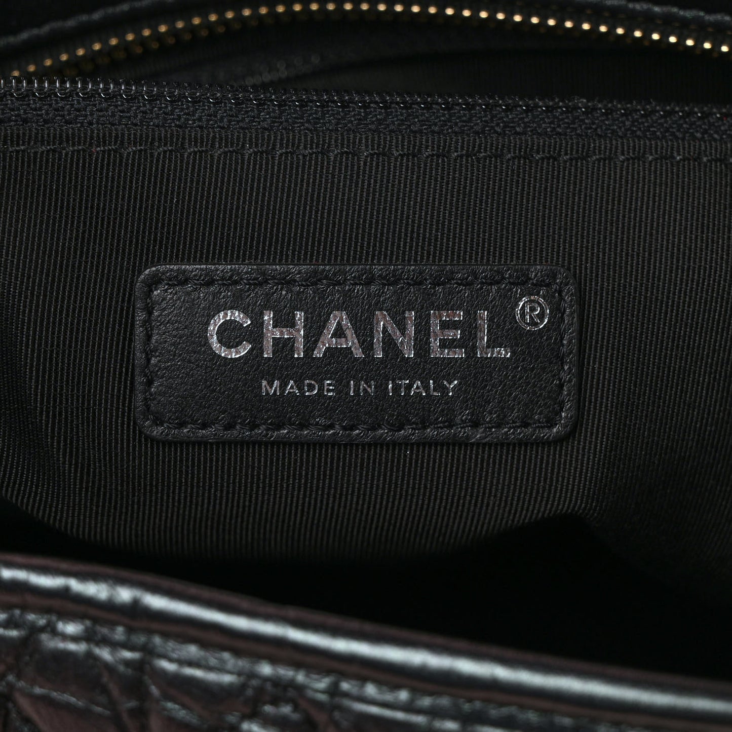 Iridescent Aged Calfskin Quilted Medium Gabrielle Hobo Black