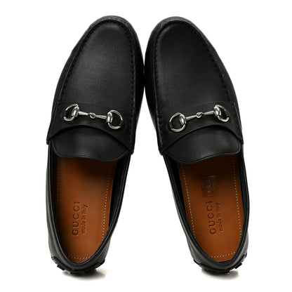 Gucci Soft Clove Calfskin Mens Horsebit Driver Loafers 12 Black 2 of 10
