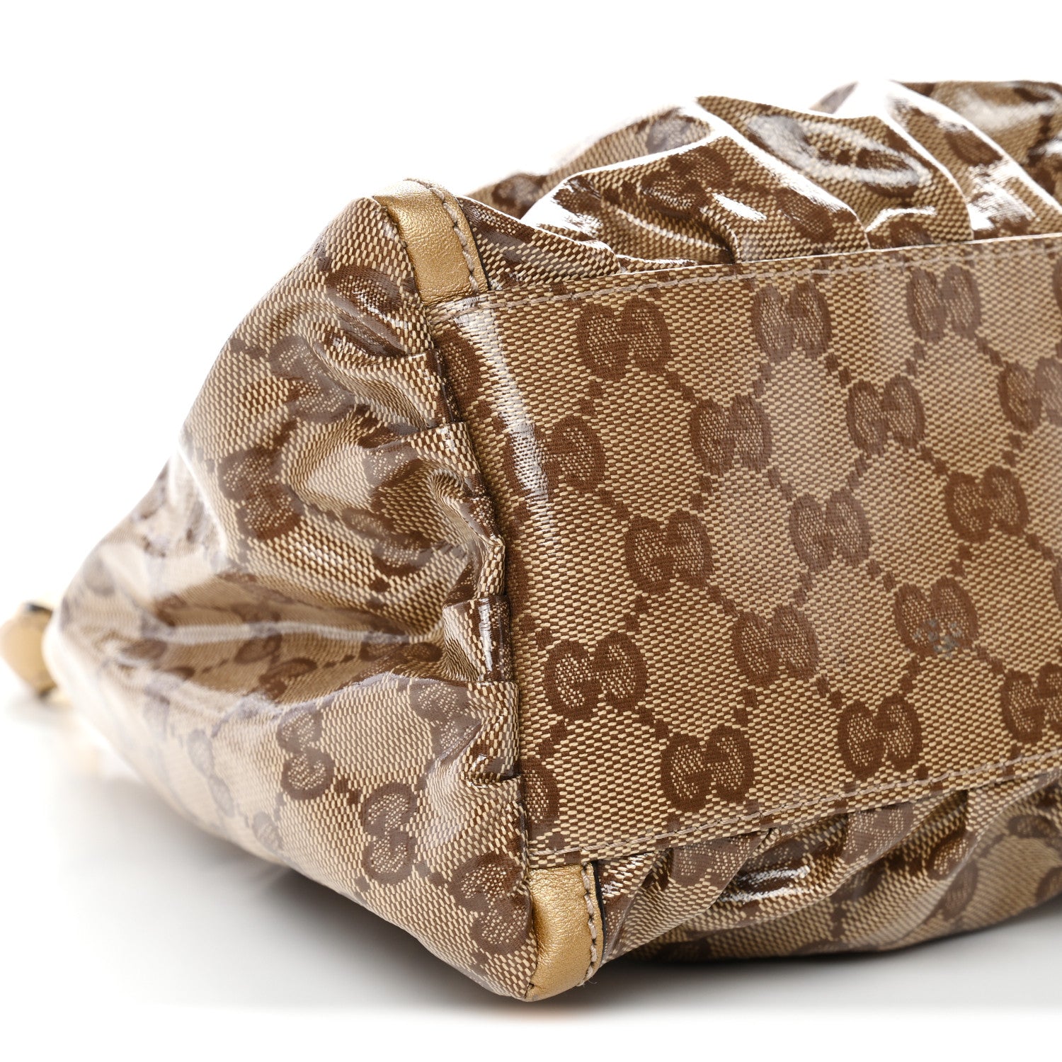 Gucci Crystal Monogram D Ring Gold Hobo Gold 9 of 11