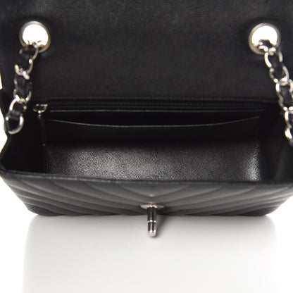 Chanel Caviar Chevron Quilted Mini Rectangular Flap Black 5 of 9