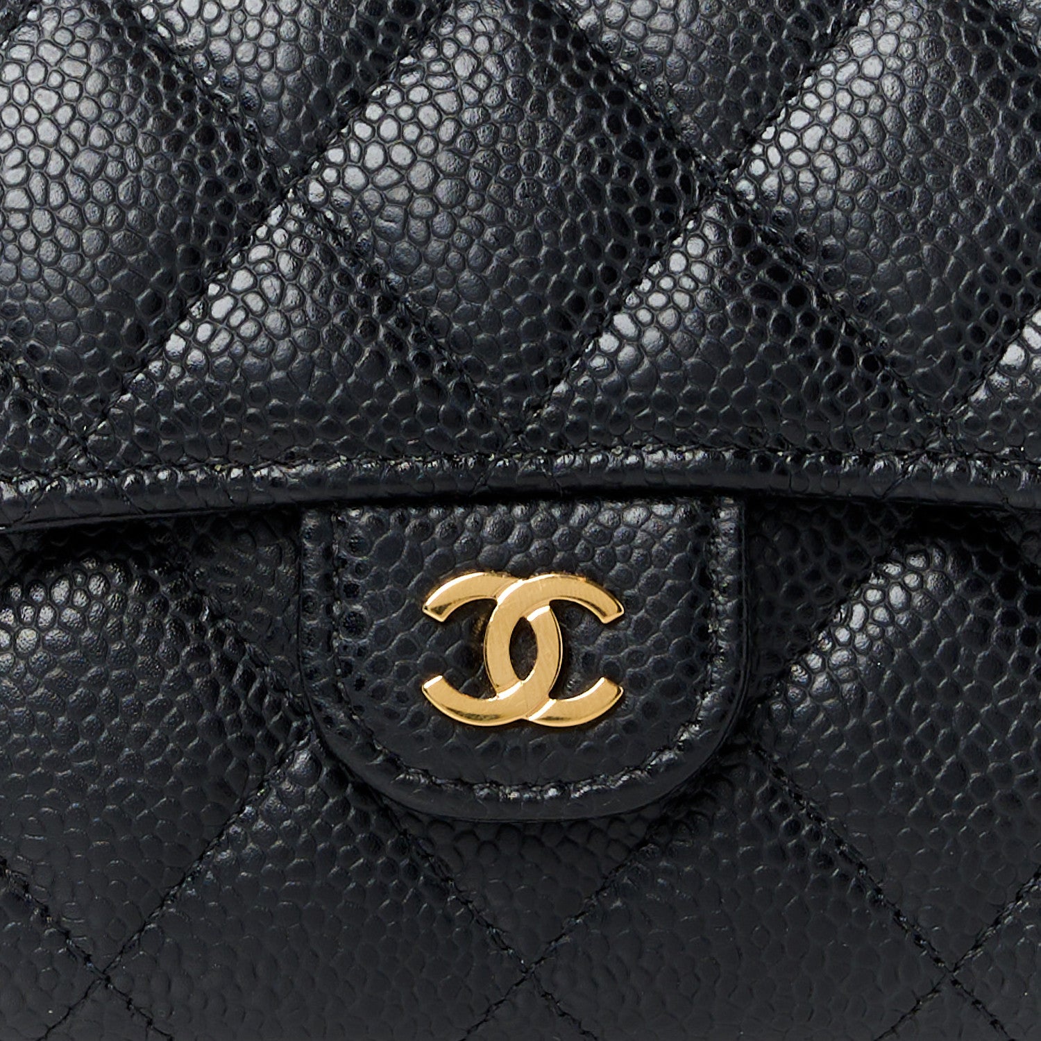Chanel Caviar Quilted Large Gusset Flap Wallet Black 9 of 11