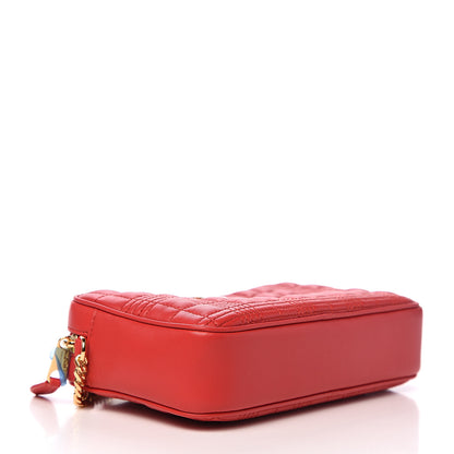 Burberry Lambskin Quilted Camera Bag Bright Red 3 of 9