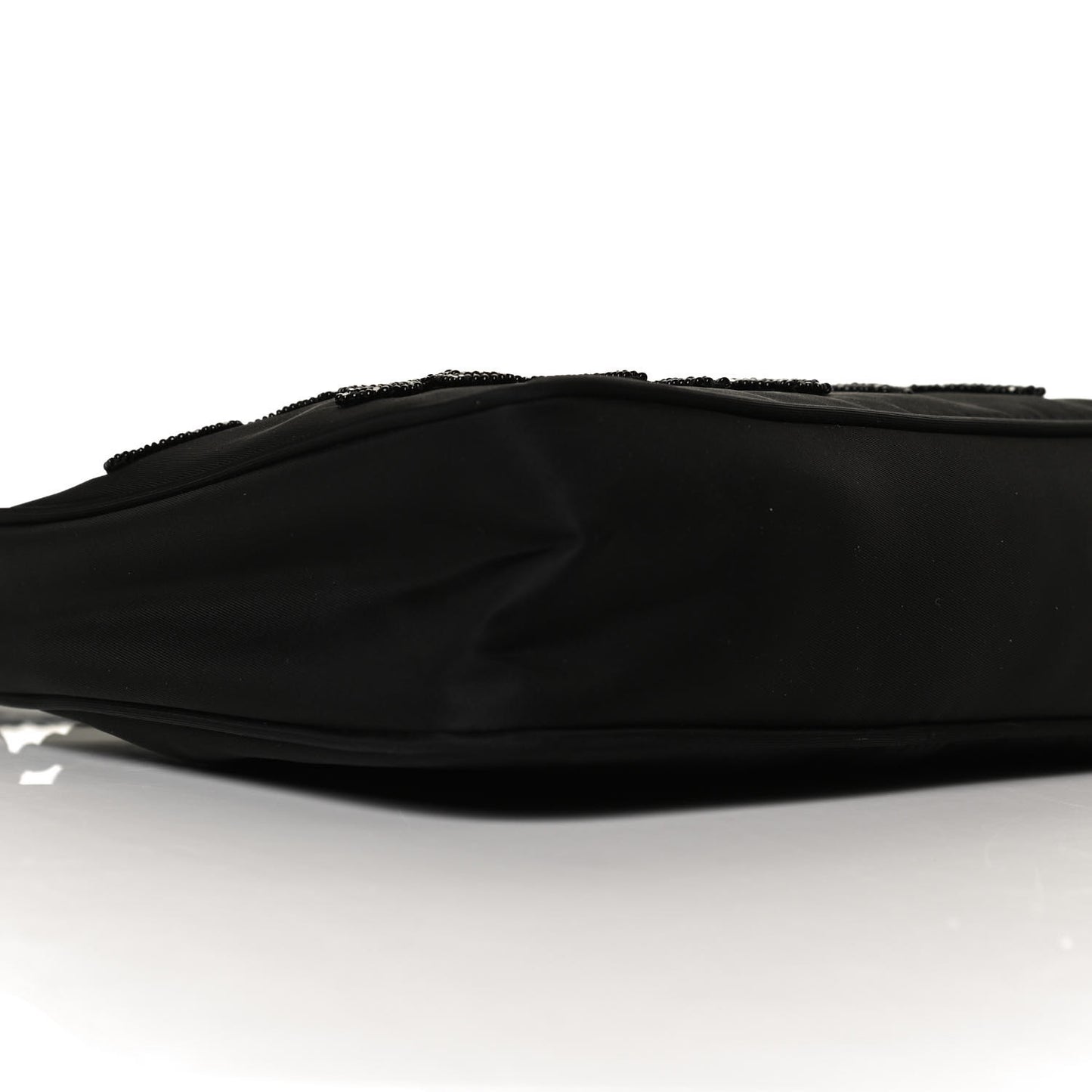 Tessuto Nylon Beaded Ricamo Bag Black
