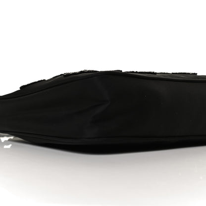 Prada Tessuto Nylon Beaded Ricamo Bag Black 9 of 11