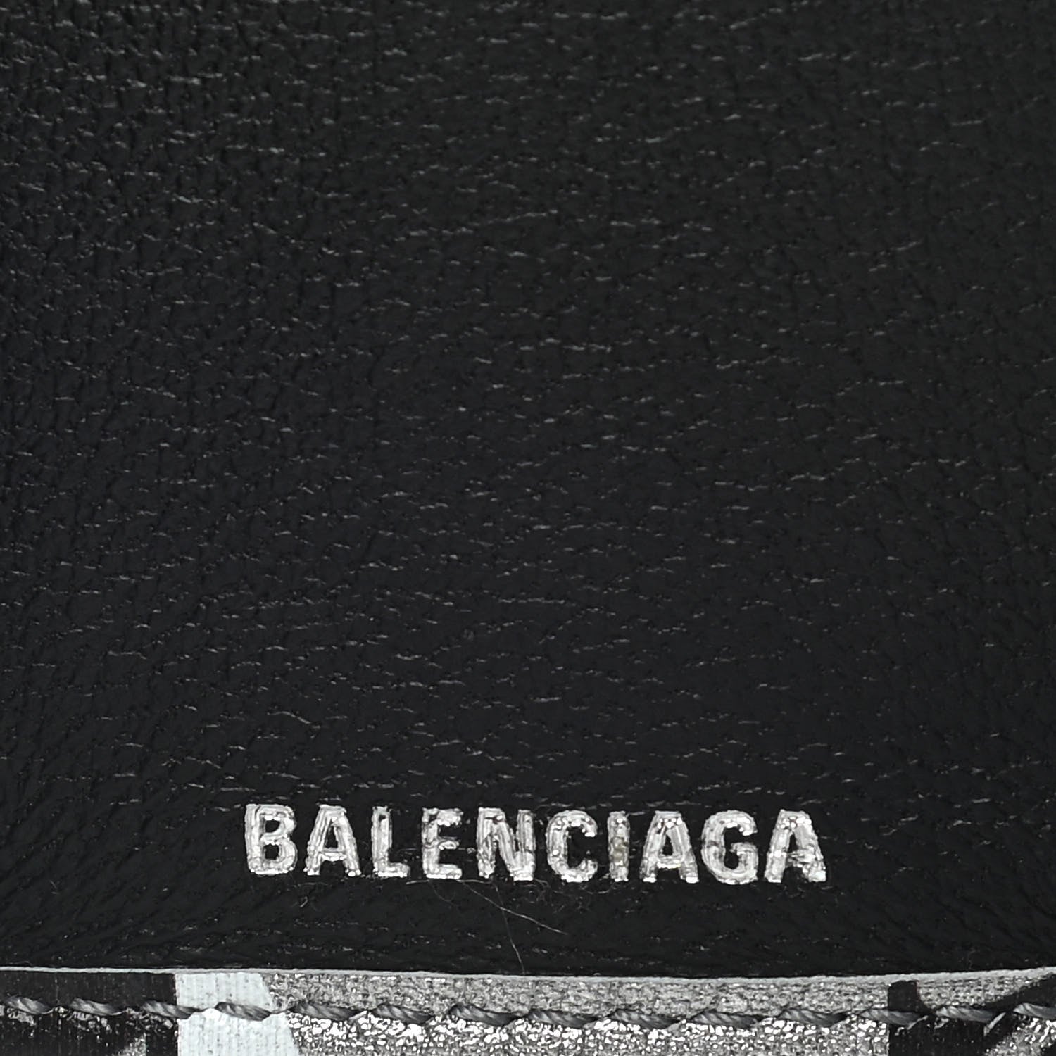 Balenciaga Metallic Calfskin Losange Monogram Mini Everyday Wallet Silver 8 of 9