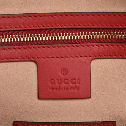 Gucci GG Supreme Monogram Kingsnake Heart Embroidered Medium Boston Hibiscus Red 10 of 11