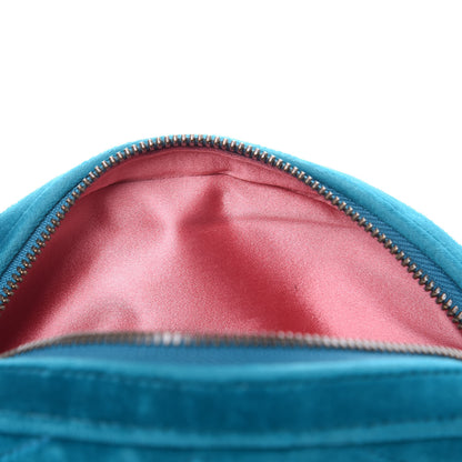 Gucci Velvet Matelasse GG Marmont Belt Bag 85 34 Pavone Cyan 10 of 13