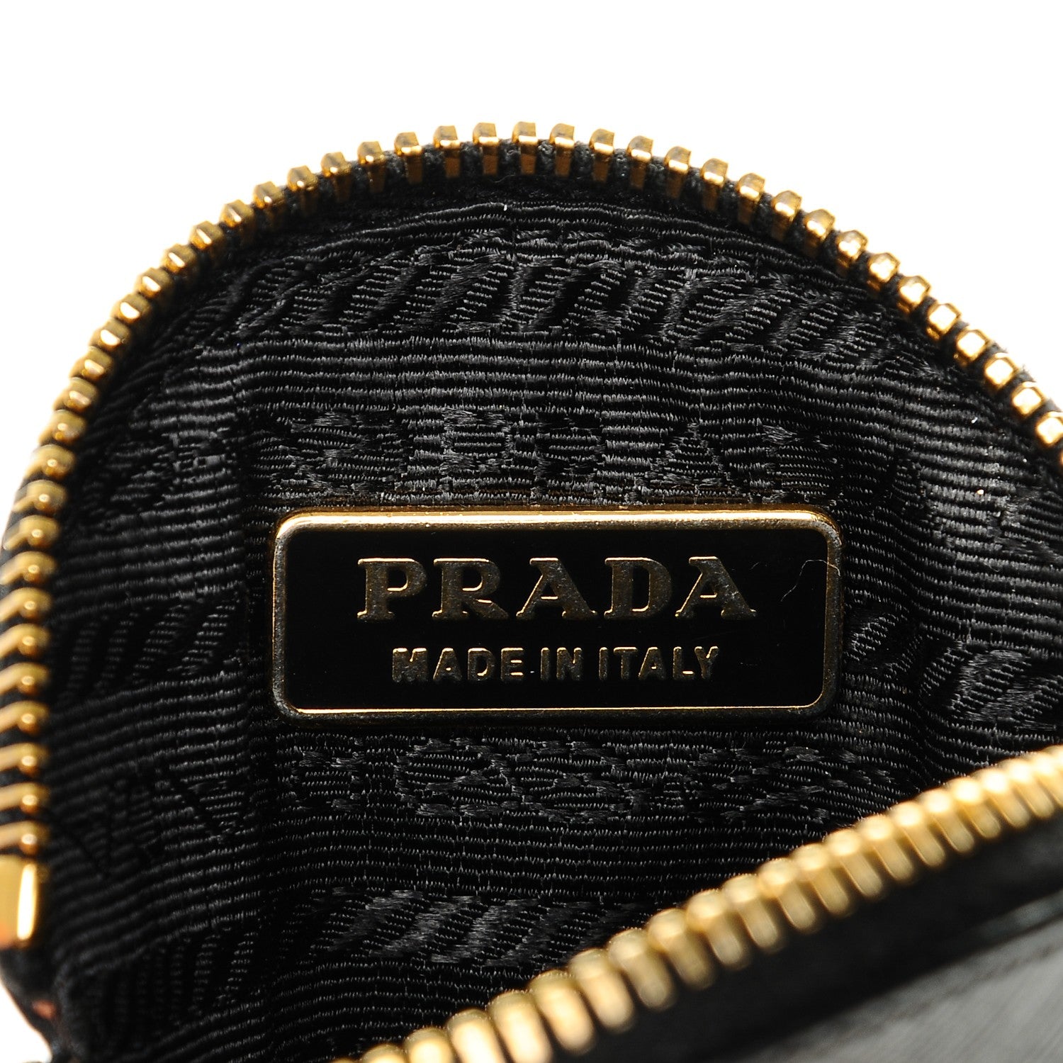 Prada Saffiano Metal Round Coin Purse Nero Black 6 of 6