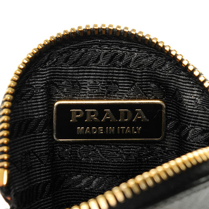 Prada Saffiano Metal Round Coin Purse Nero Black 6 of 6