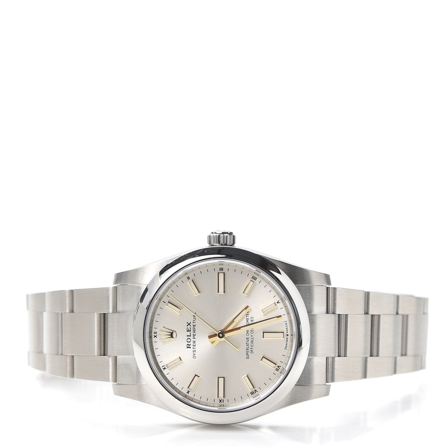 Stainless Steel 34mm Oyster Perpetual Watch Silver 124200