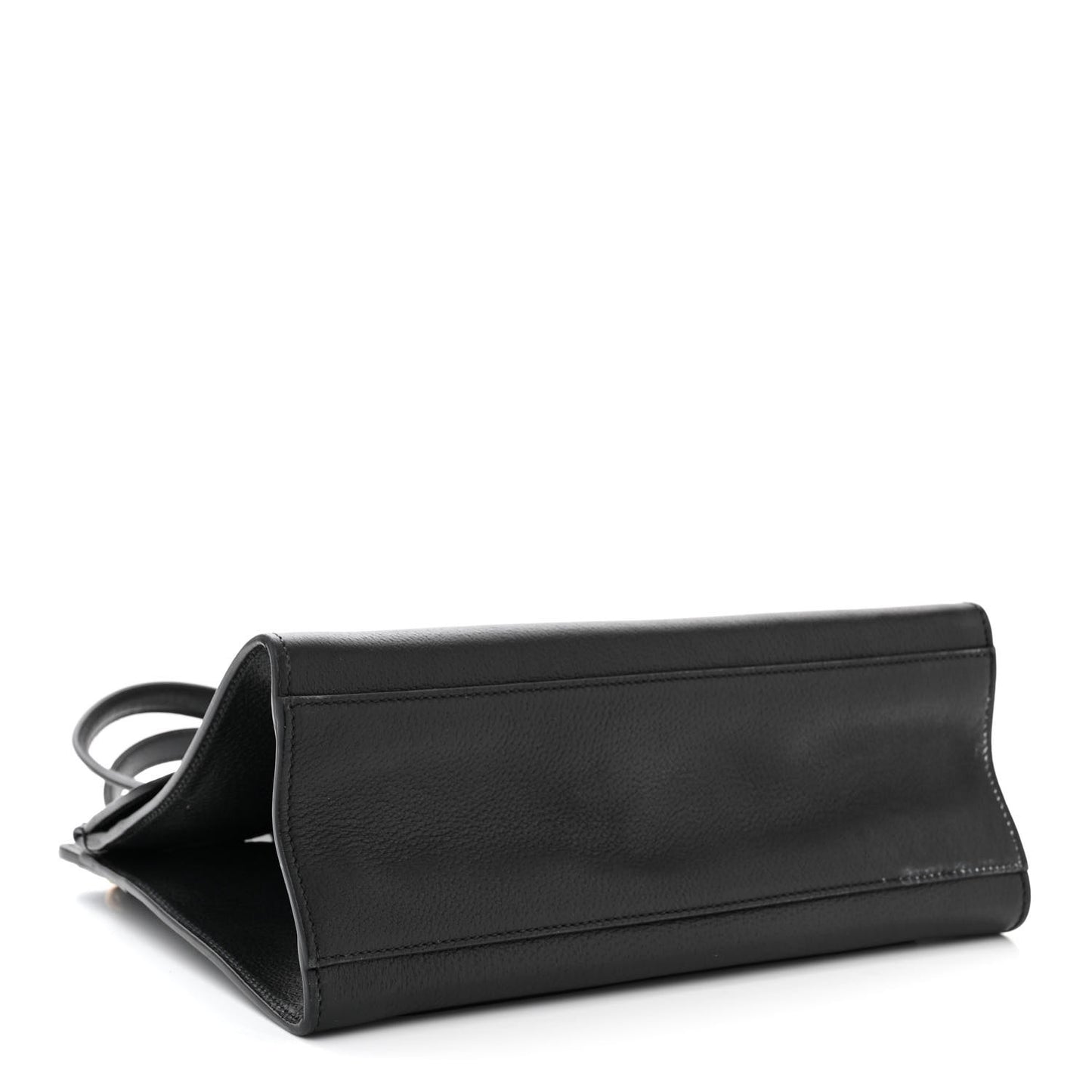 Grained Calfskin Web Crystal Butterfly Stripe Medium Totem Top Handle Bag Black