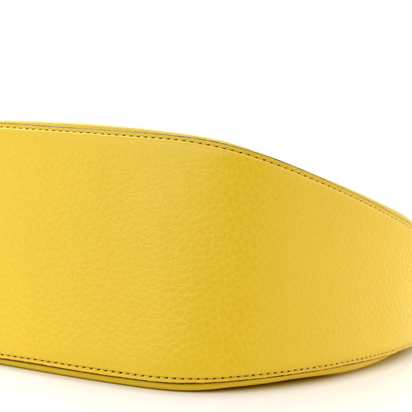 Grainy Calfskin Small Vlogo Moon Hobo Bag Cedar Yellow