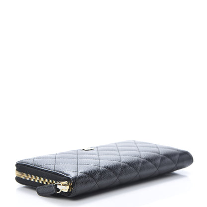 Chanel Caviar Quilted Large Gusset Zip Around Wallet Black 4 of 10