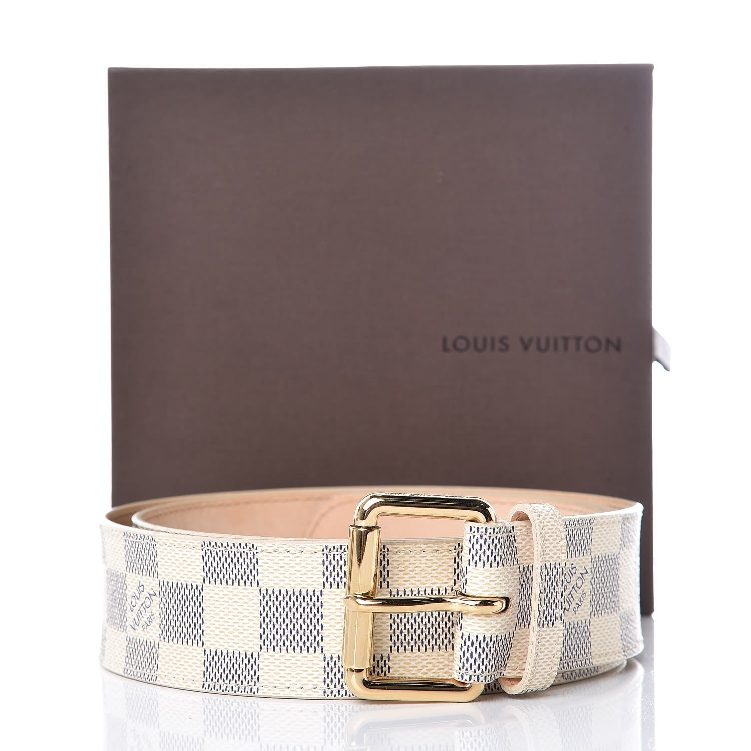 Louis Vuitton Damier Azur 38mm Solo Belt 95 38 9 of 9