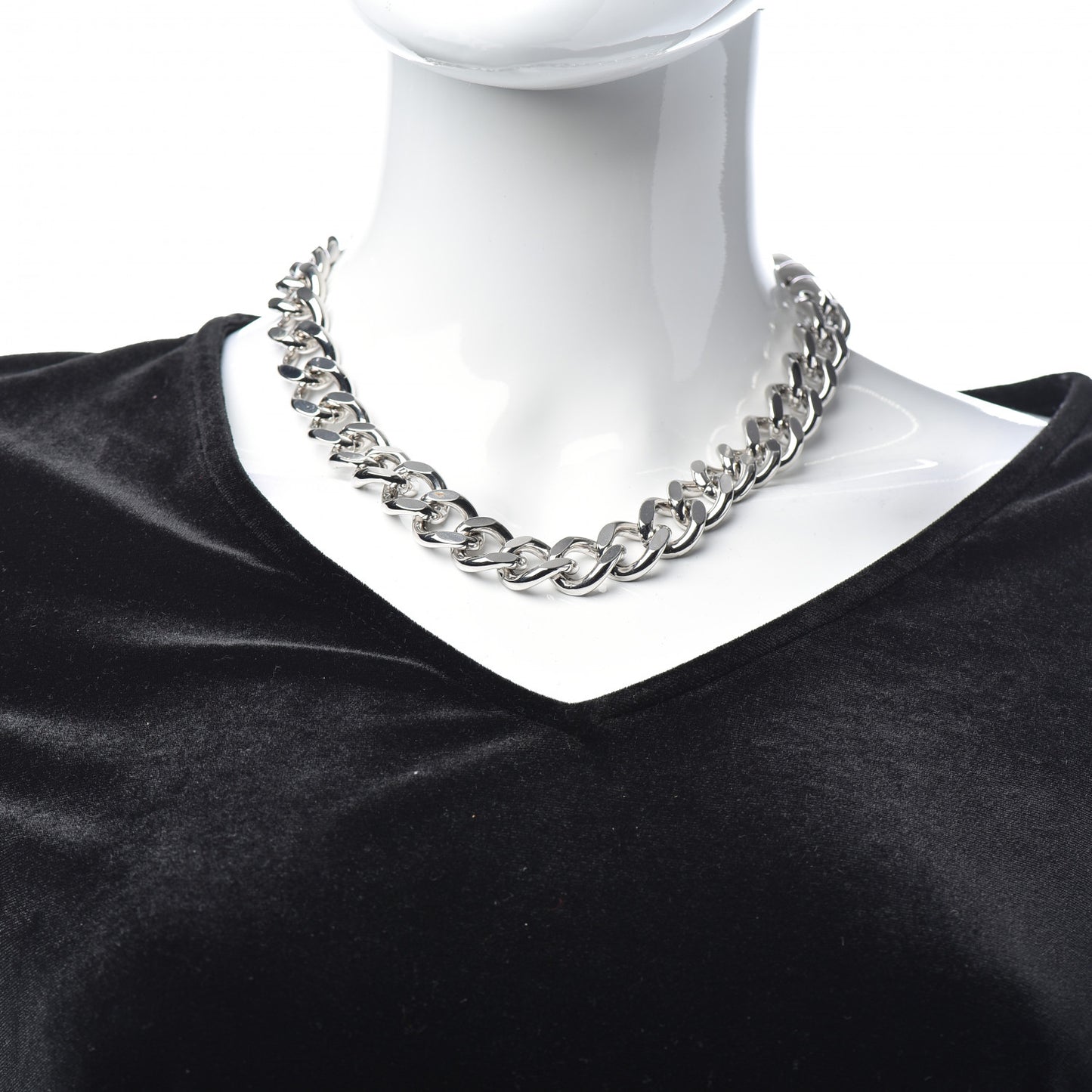 Metal CD Choker Necklace Silver