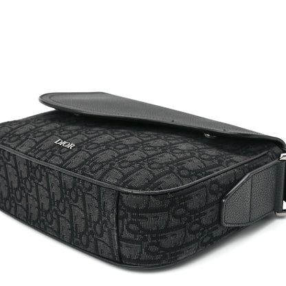 Christian Dior Grained Calfskin Oblique Mini Saddle Messenger Black 11 of 12