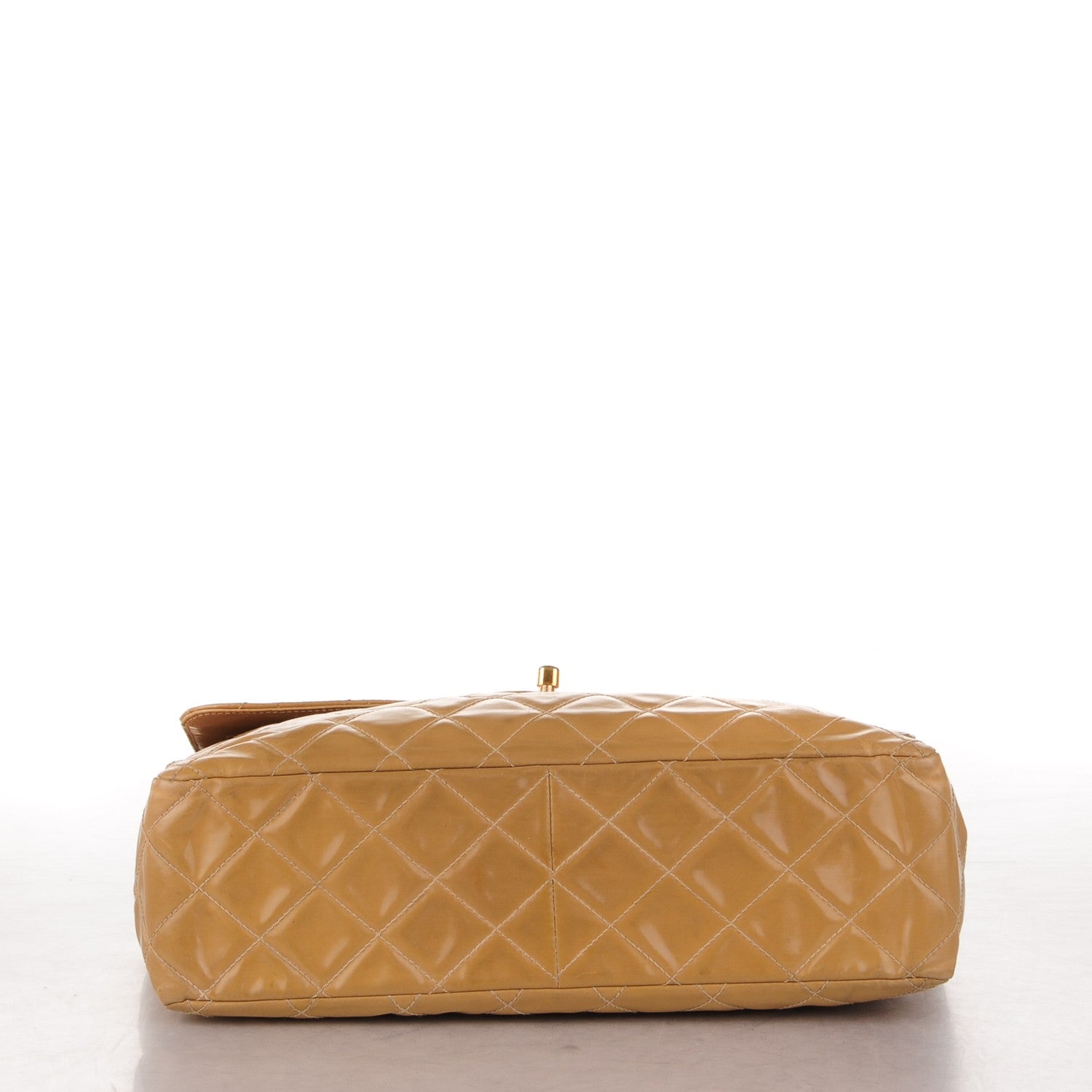 Chanel Vinyl Quilted Jumbo Single Flap Beige 5 of 18