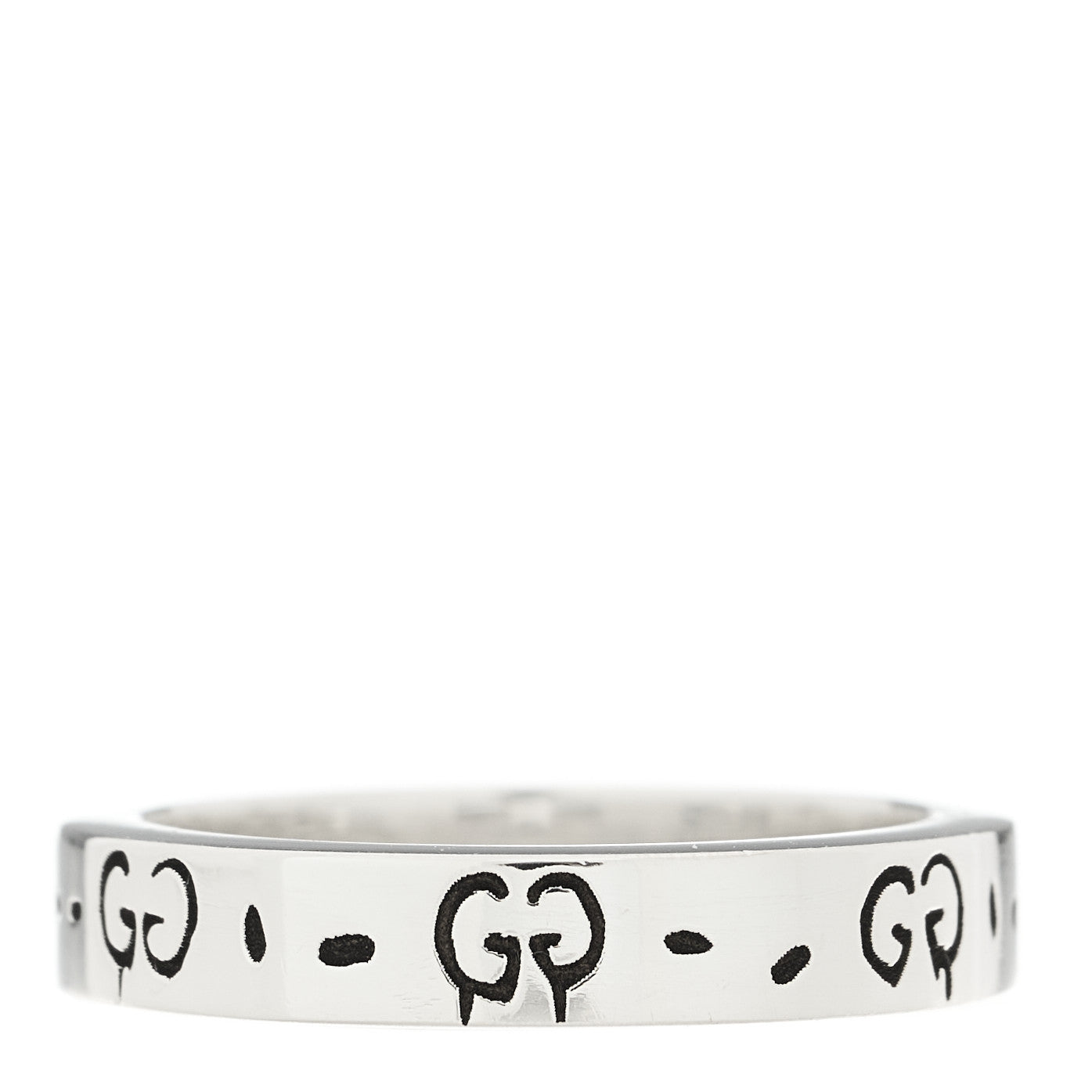 Sterling Silver Narrow GucciGhost Hamlet Skull Ring 53 6.25