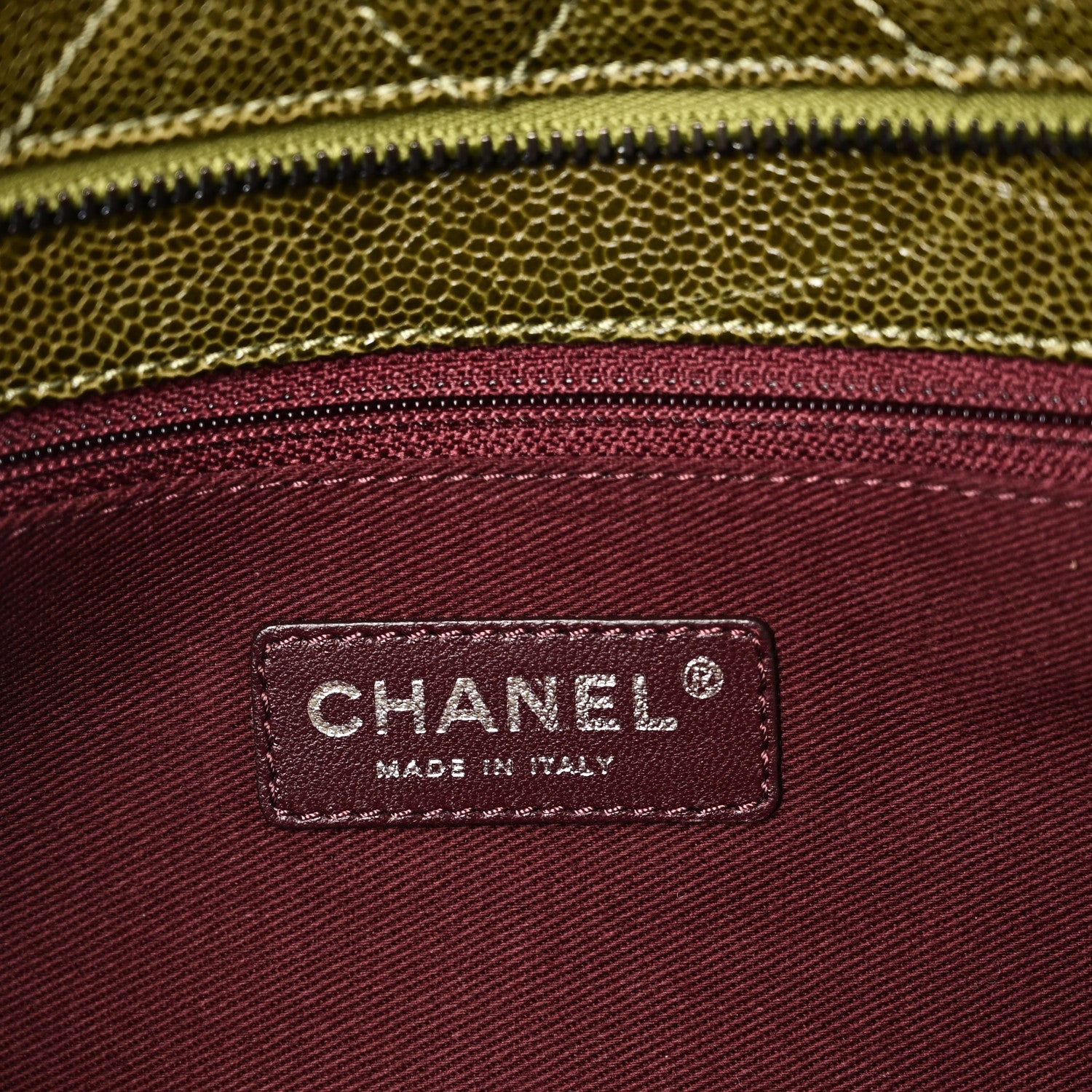 Chanel Glazed Caviar Quilted Tote Green 6 of 10