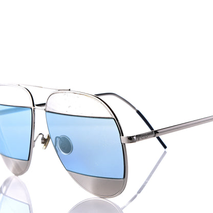 Christian Dior Split 1 Aviator Sunglasses Silver Blue 7 of 10