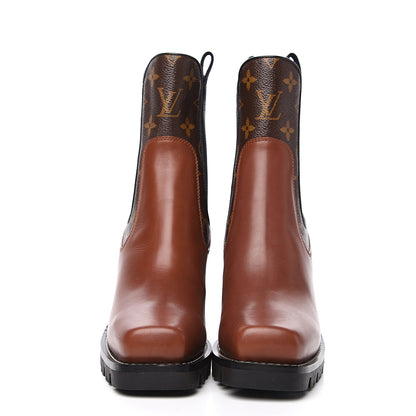 Louis Vuitton Calfskin Monogram Limitless Ankle Boots 38 Cognac 2 of 11