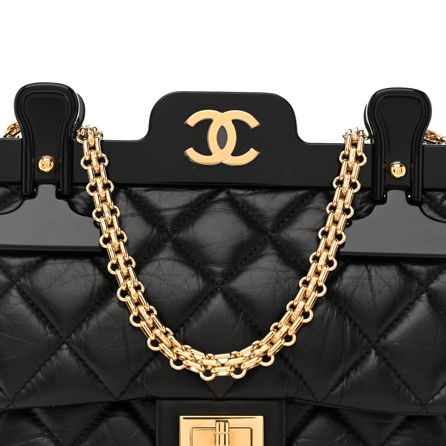 Chanel Aged Calfskin Quilted 2.55 Reissue Mini Hanger Flap Black 8 of 11