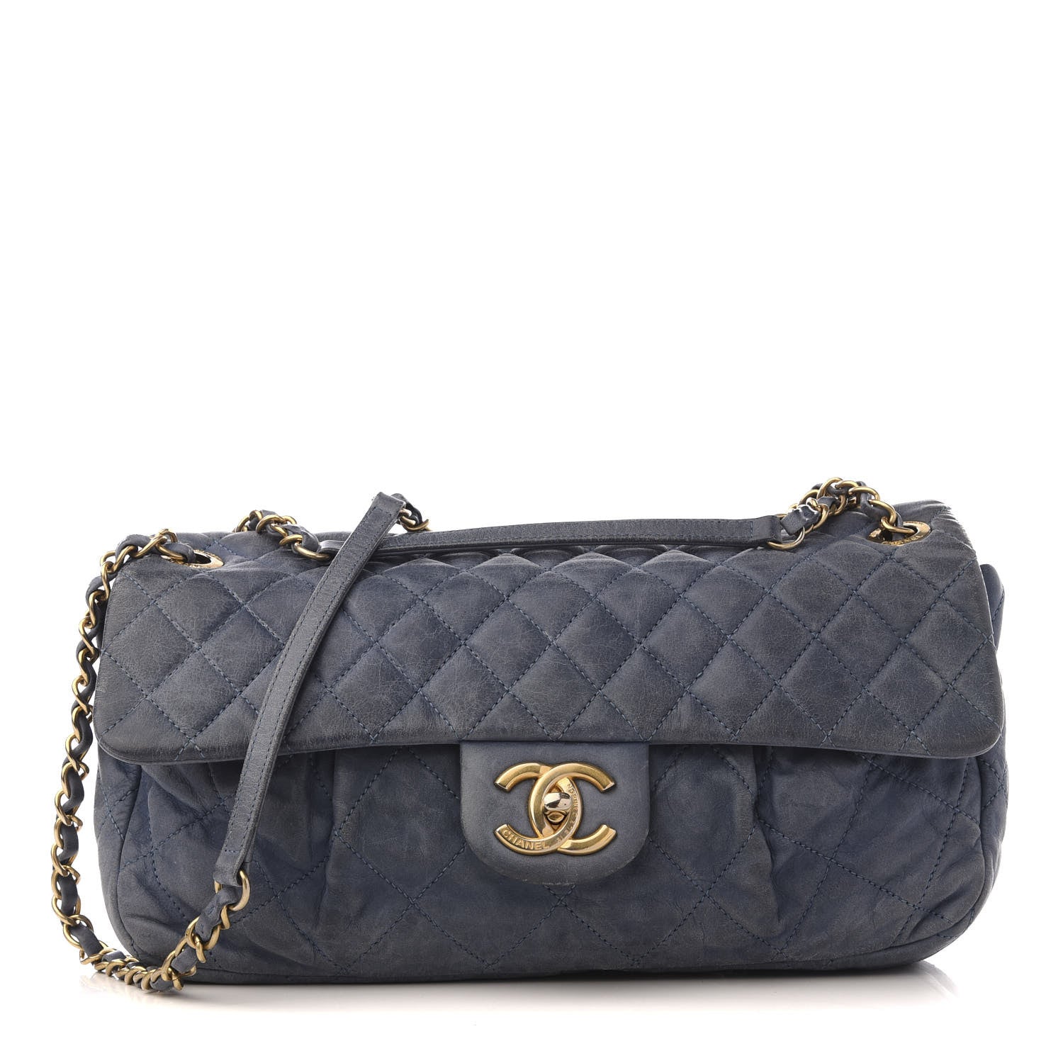 Chanel Iridescent Calfskin Large Chic Quilt Flap Dark Blue 1 of 9