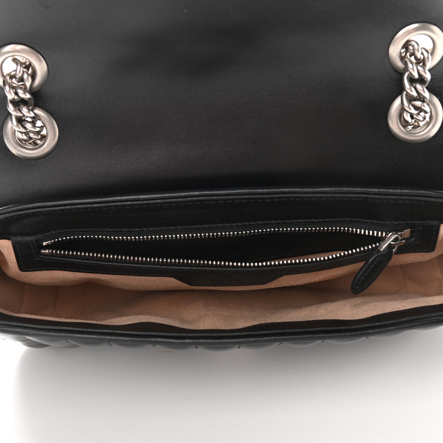 Calfskin Matelasse Aria Small GG Marmont Shoulder Bag Black