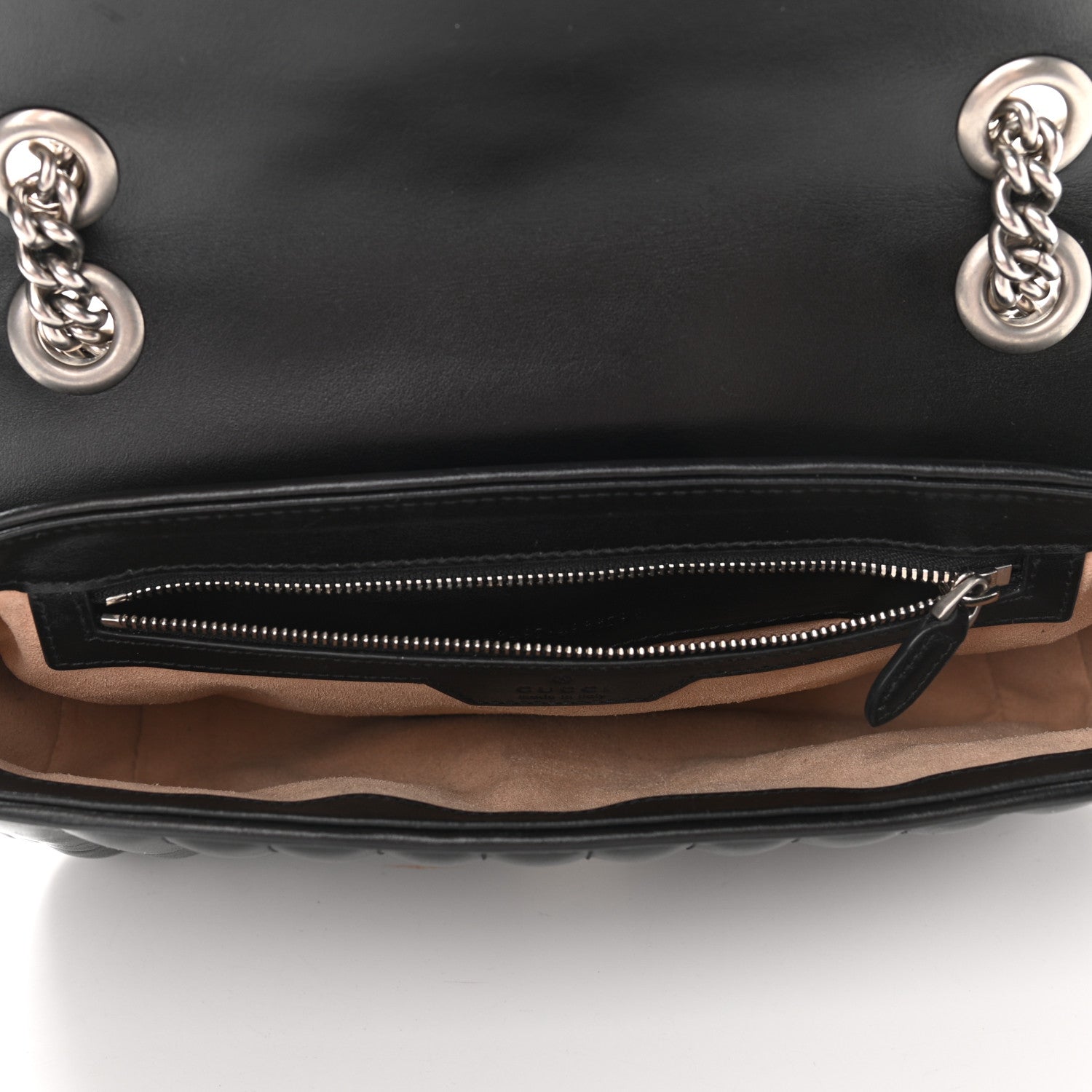 Gucci Calfskin Matelasse Aria Small GG Marmont Shoulder Bag Black 5 of 13
