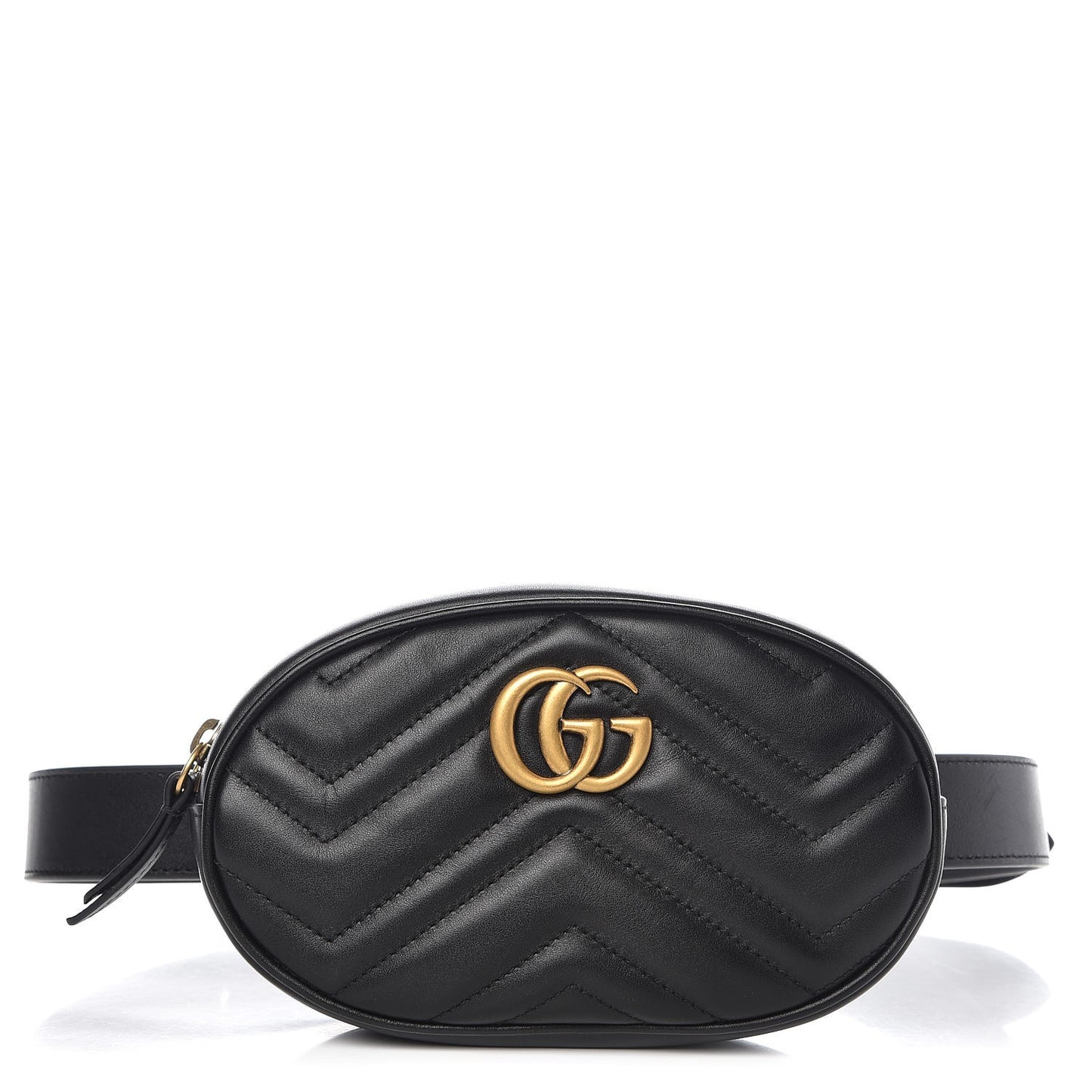 Calfskin Matelasse GG Marmont Belt Bag 85 34 Black