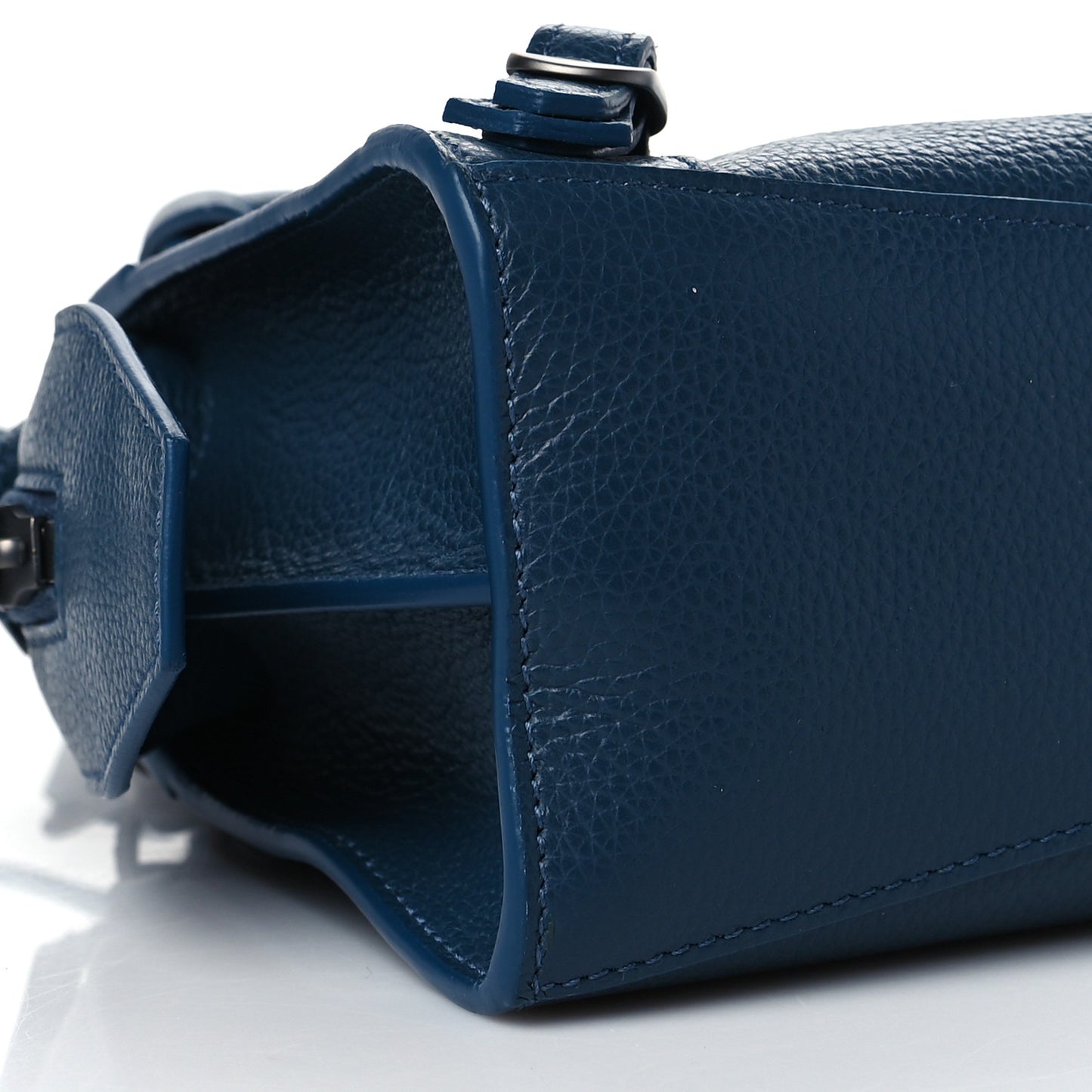 Grained Calfskin Neo Classic Silver Hardware Mini City Petrol Blue