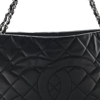 Chanel Caviar Quilted Expandable Zip Shoulder Bag Black 8 of 11
