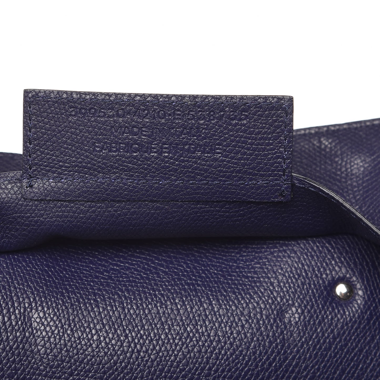 Calfskin Papier A4 Zip Around Plate Tote Bleu Indigo