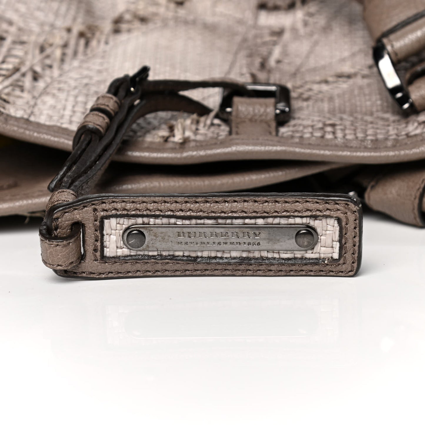 Raffia Prorsum Patchwork Tote Grey