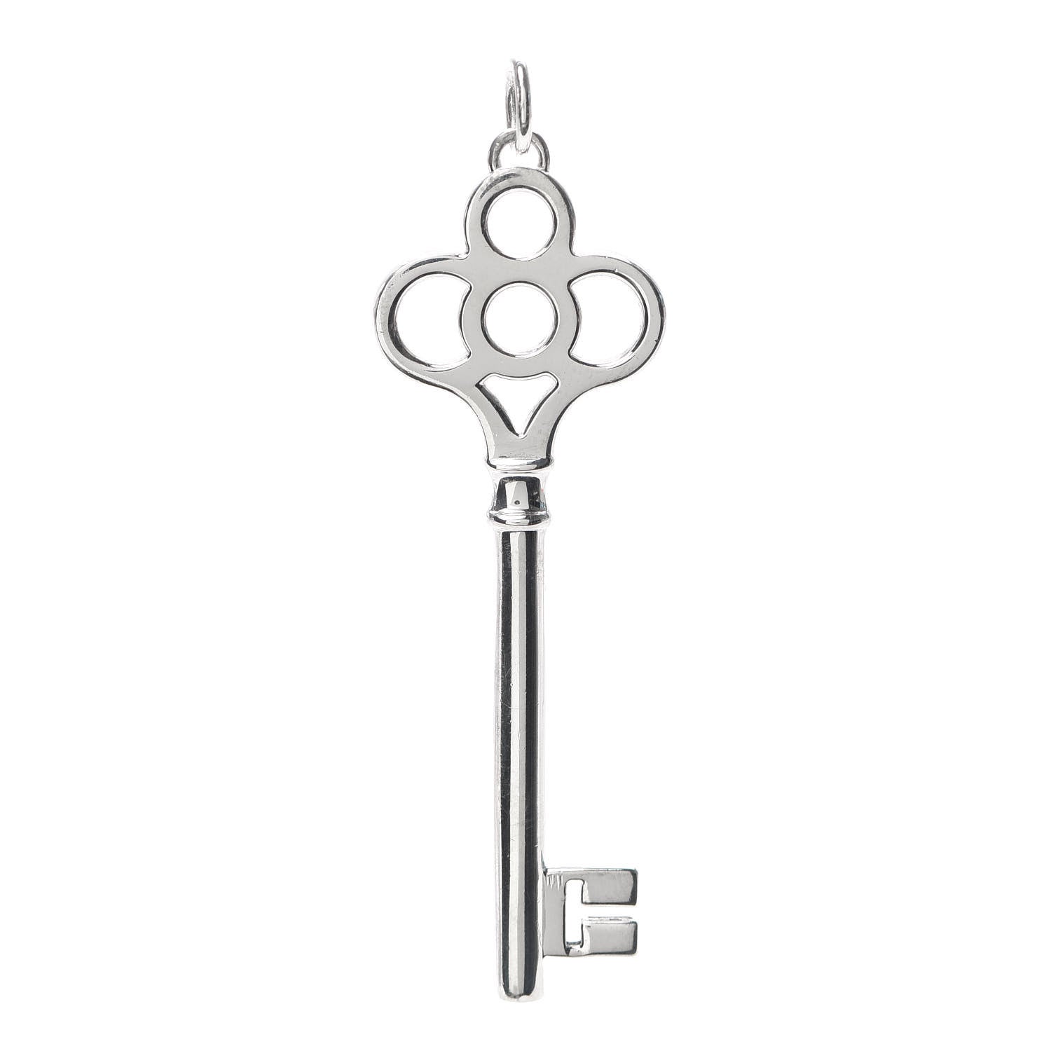 Tiffany Sterling Silver Crown Key Pendant 1 of 3