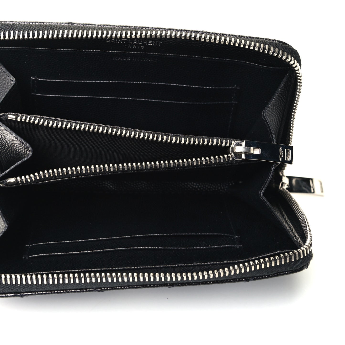 Grain De Poudre Matelasse Chevron Monogram Zip Around Wallet Black