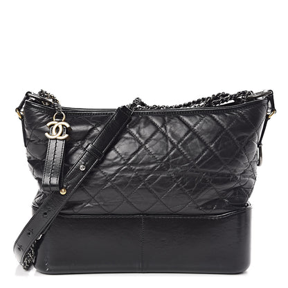 Chanel Aged Calfskin Quilted Medium Gabrielle Hobo Black 1 of 16