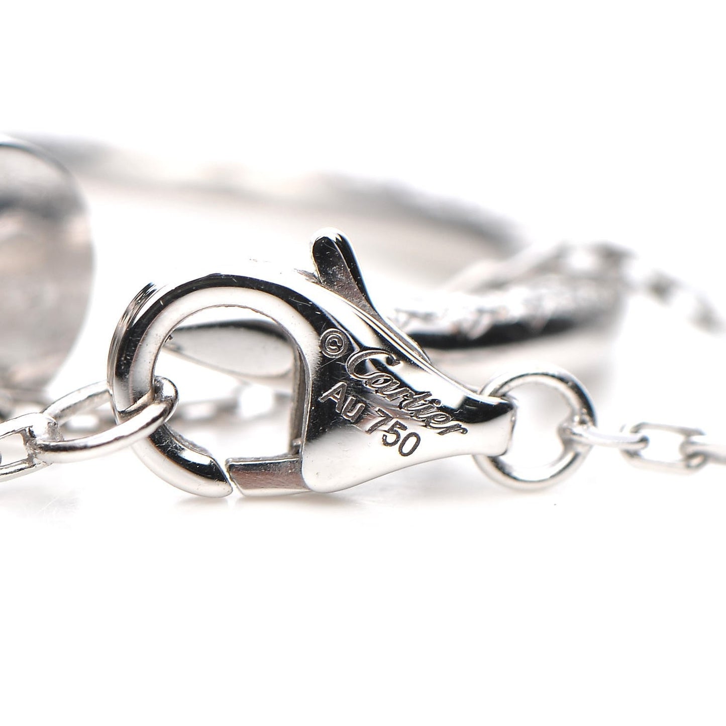 18K White Gold Diamond Juste Un Clou Paved Pendant Necklace