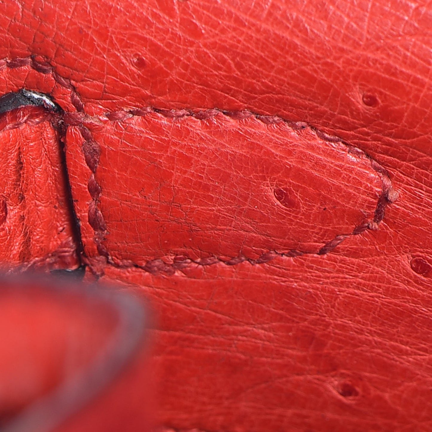 Ostrich Kelly Sellier 28 Rouge Vif