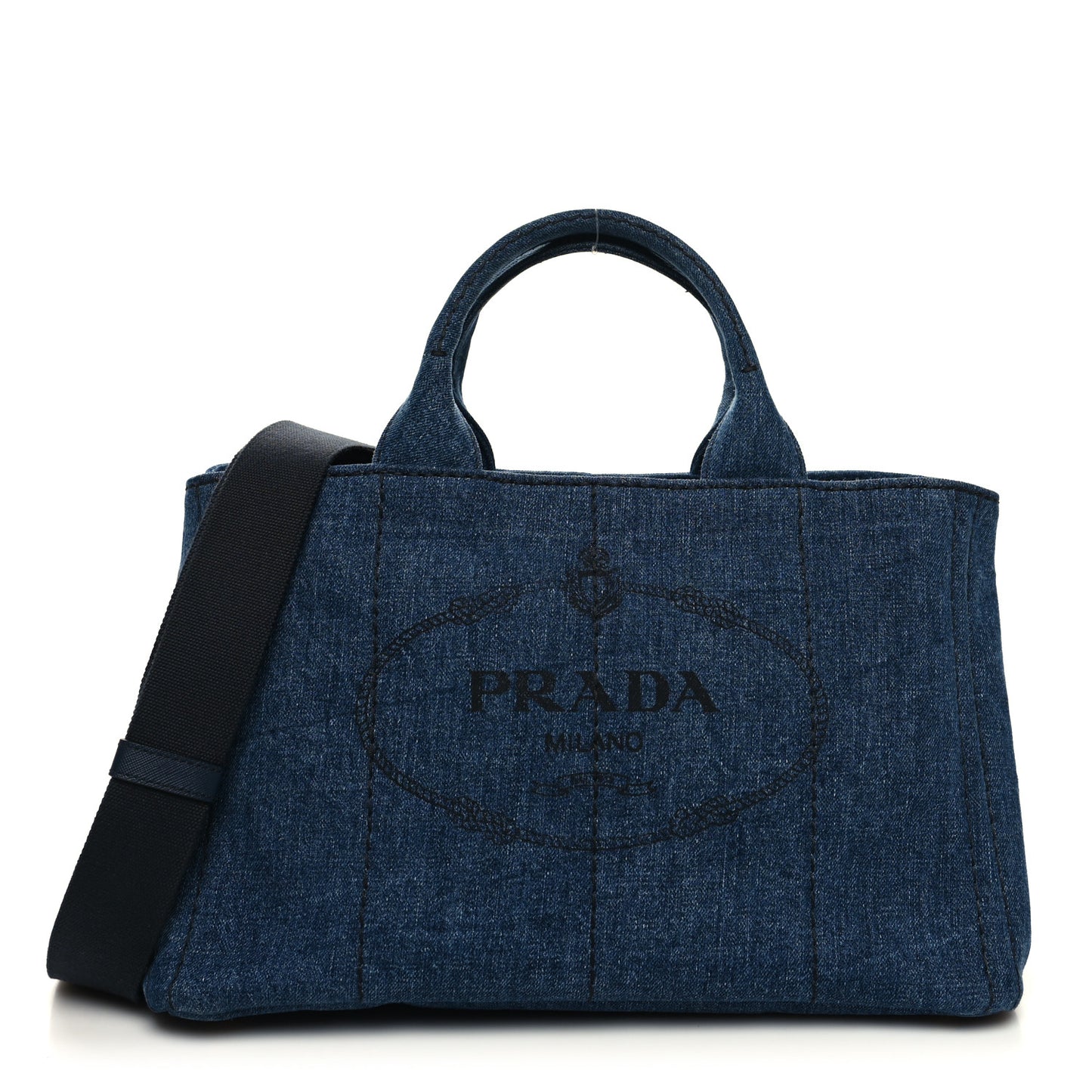Denim Logo Tote Bleu