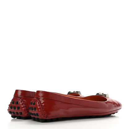 Hermes Patent Epsom Liberty Ballerina Flats 37.5 Cherry Tomato 4 of 9